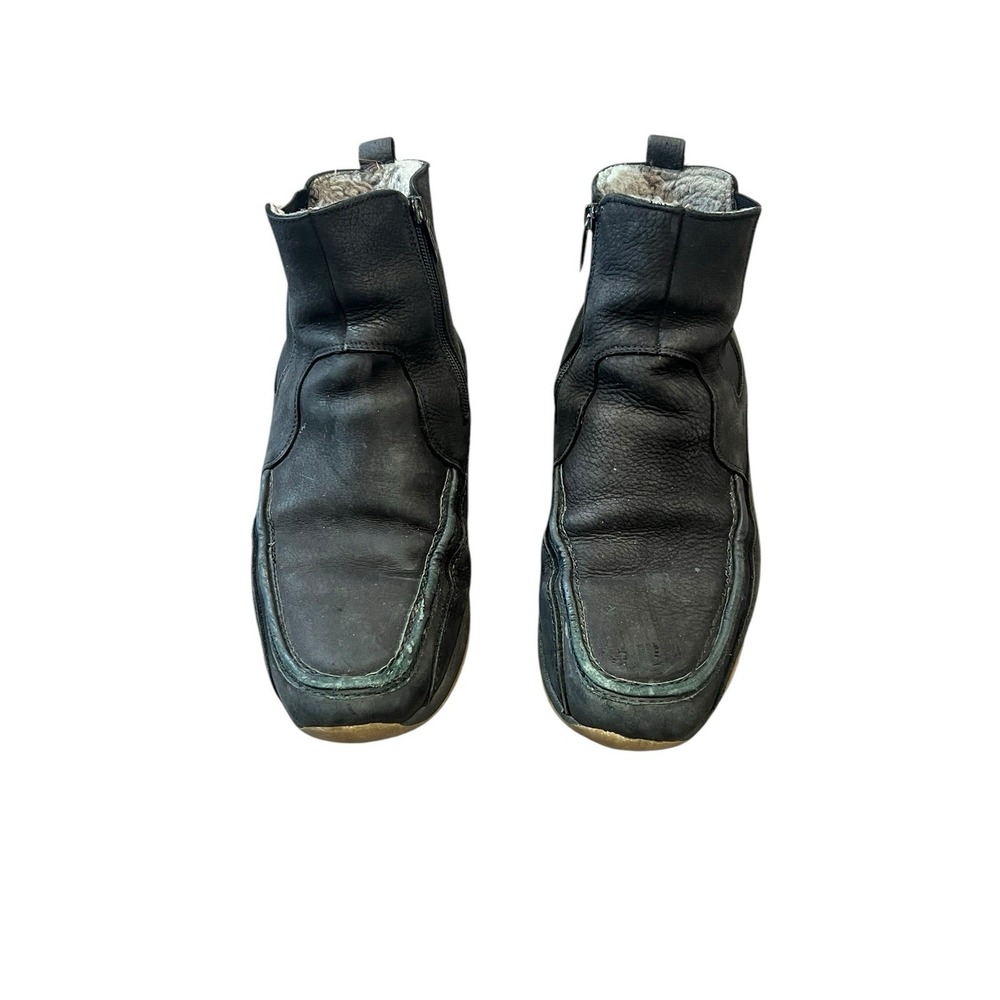 PAJAR MEN'S 11 VINTAGE BLACK  LEATHER SHEARLING LINED WINTER ANKLE BOOTS CANADA